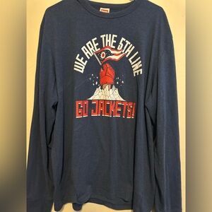 HOMAGE Navy Long Sleeve Tee with Bold Graphic